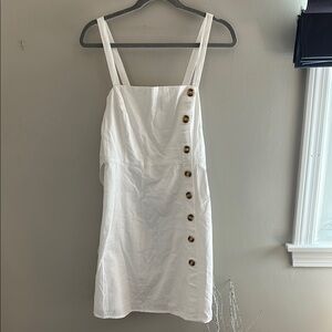 Lulus White Button-Down Dress, Sz L